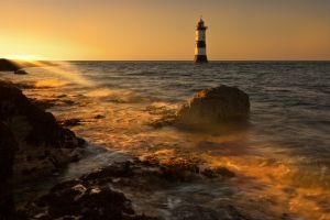 Penmon Lighthouse Sunset Rays