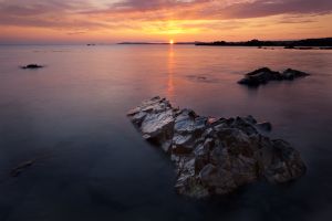 Sunset Rock And A Golden Footpath